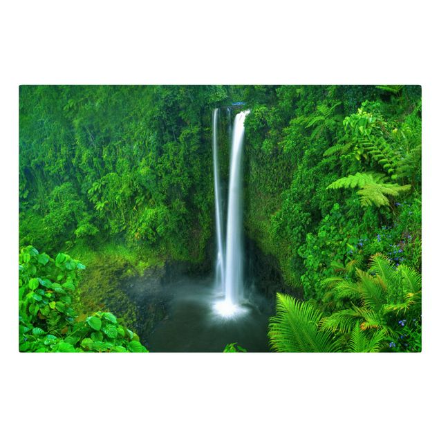Leinwandbild - Paradiesischer Wasserfall - Quer 3:2