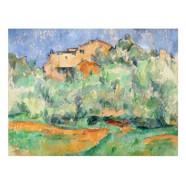 Leinwandbild - Paul Cézanne - Haus auf bewaldeter Anhöhe mit Taubenschlag - Quer 4:3