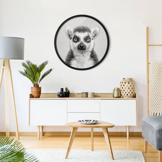 Schöne Wandbilder Lemur Ludwig Schwarz Weiß