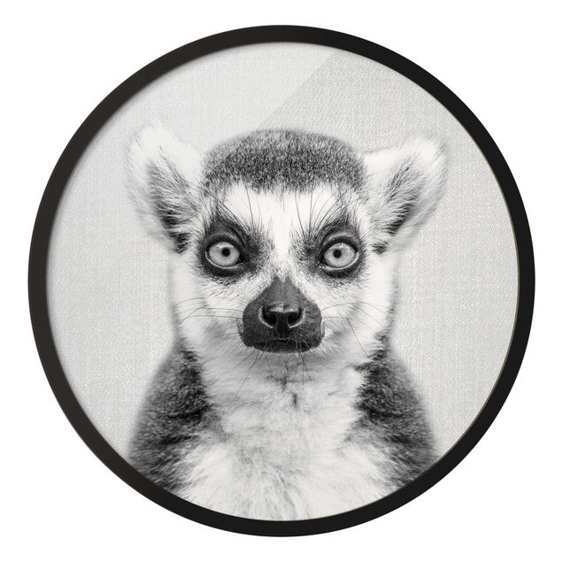 Gerahmte Bilder Lemur Ludwig Schwarz Weiß