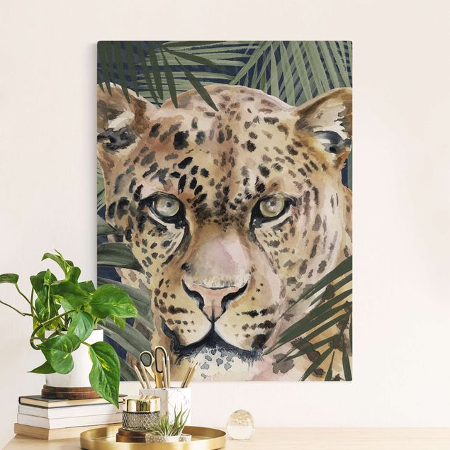 Leinwand Bilder XXL Leopard im Dschungel