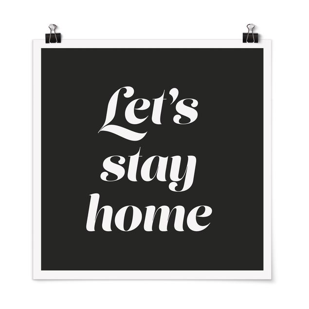 Poster Let's stay home Typo
