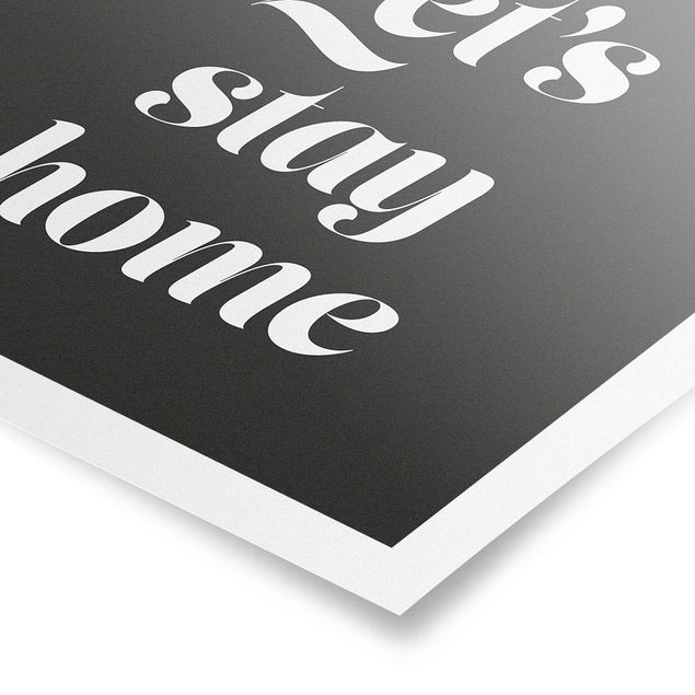 Poster - Let's stay home Typo - Quadrat 1:1