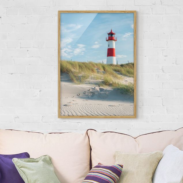 Natur Bilder mit Rahmen Leuchtturm an der Nordsee