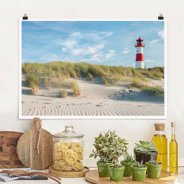 Natur Poster Leuchtturm an der Nordsee