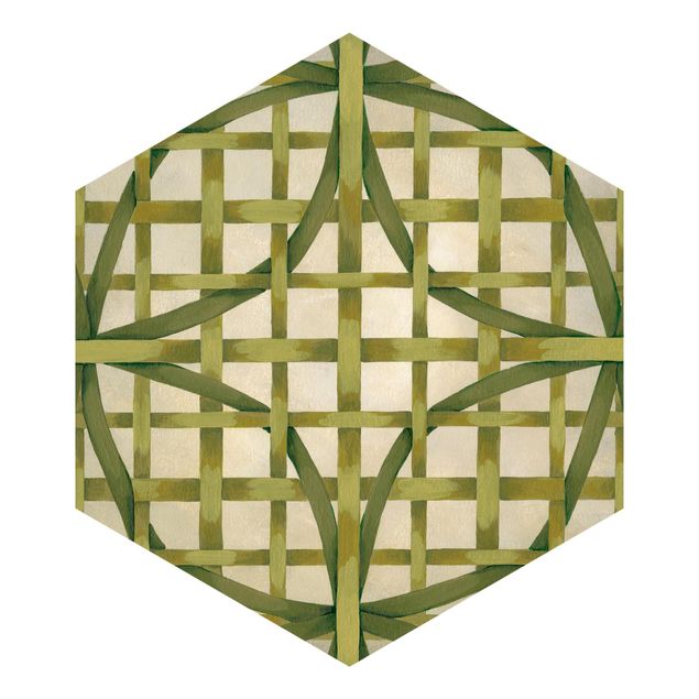 Tapete Hexagon Lichtspielband Grün