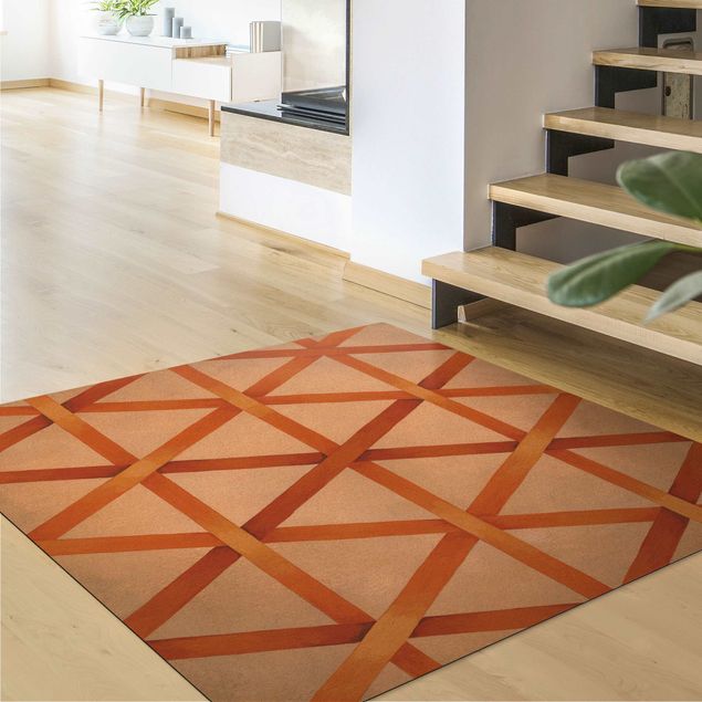 Teppich modern Lichtspielband Orange