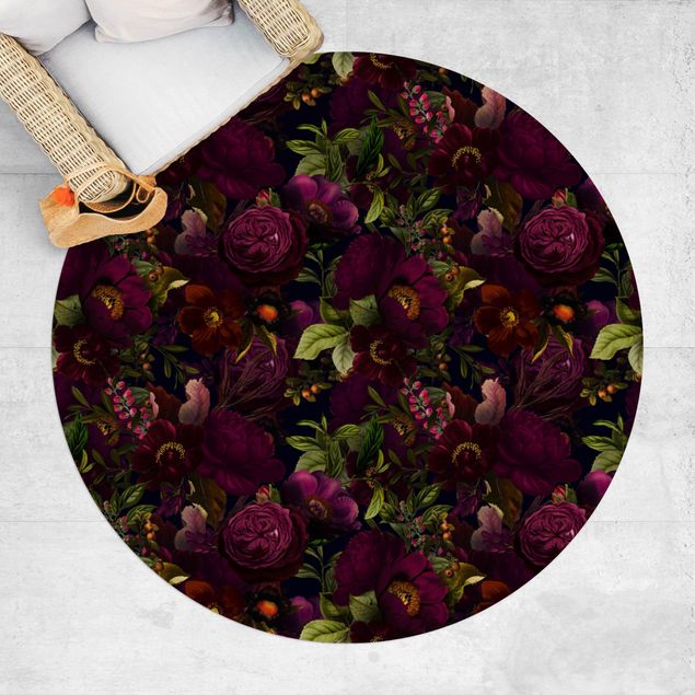 Teppiche Lila Blüten Dunkel
