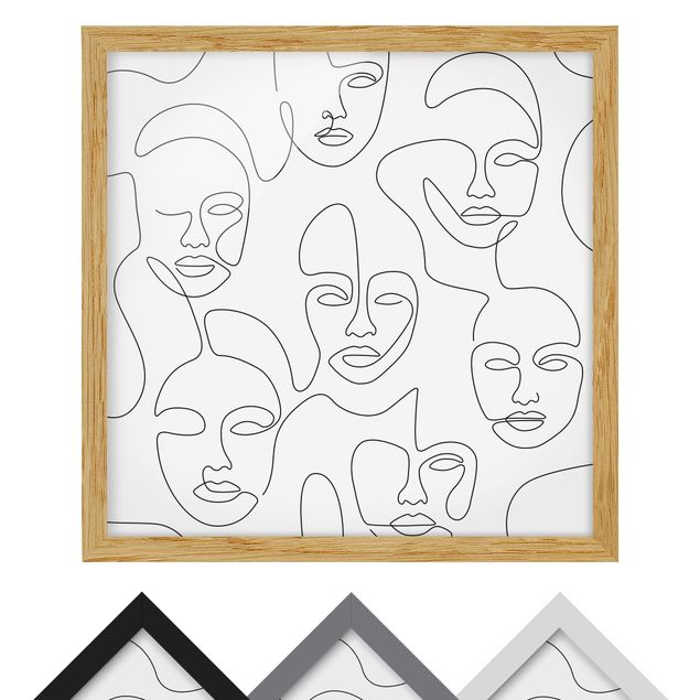 Bild mit Rahmen - Line Art - Beauty Portraits - Quadrat - 1:1