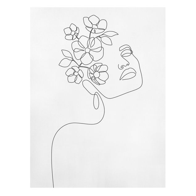 Wandbilder Line Art - Dreamy Girl Blossom