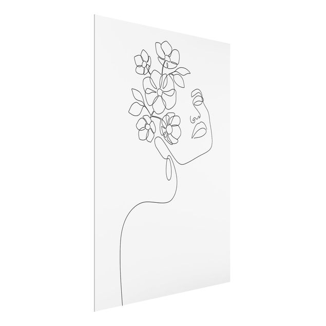 Wandbilder Line Art - Dreamy Girl Blossom