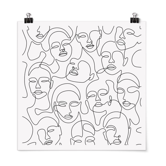 Poster kaufen Line Art - Girls Crowd