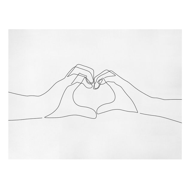 Schöne Wandbilder Line Art - Herz Hände