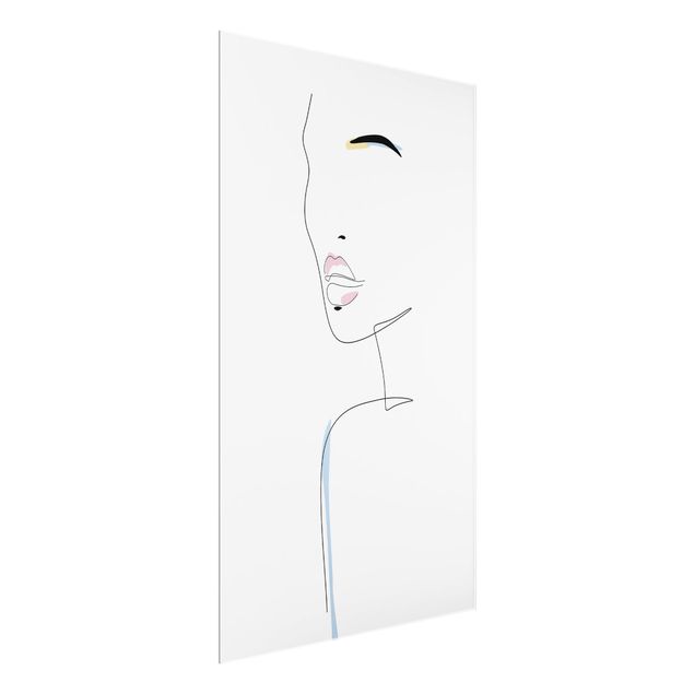 Glasbilder Line Art - Lips and Eyebrows
