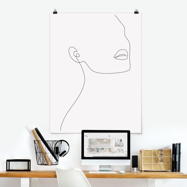Wandposter Schwarz-Weiß Line Art - Minimalistische Schönheit