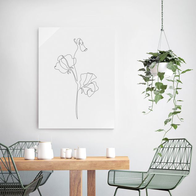Kunstdruck Madara Henina Line Art Blumen - Erbsenpflanze