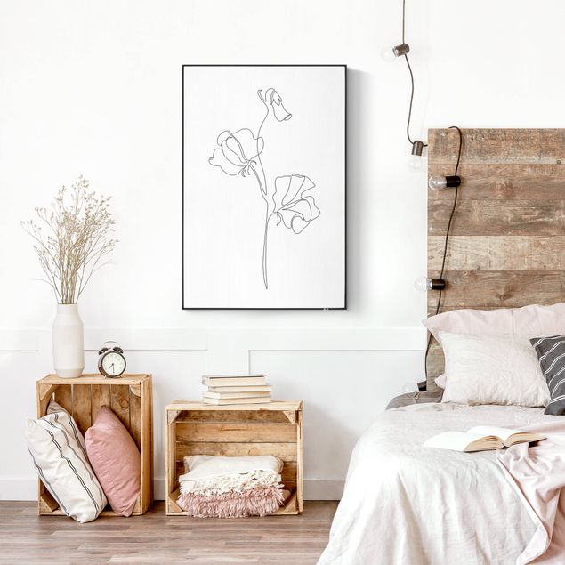 Wandbilder Line Art Blumen - Erbsenpflanze