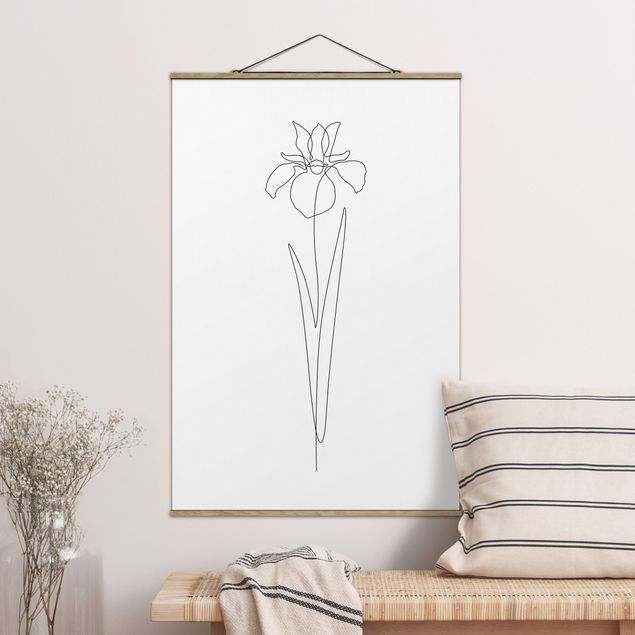 Kunstdruck Madara Henina Line Art Blumen - Iris