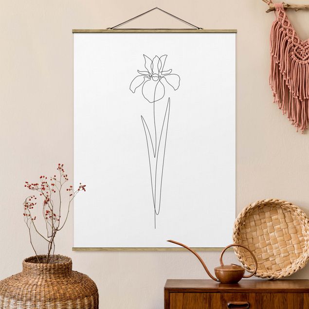 Kunstdruck Madara Henina Line Art Blumen - Iris
