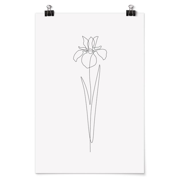 Poster bestellen Line Art Blumen - Iris