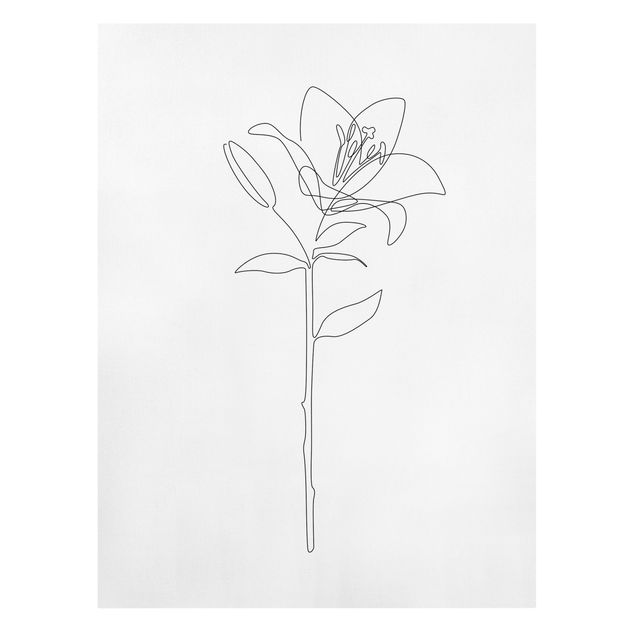 Schöne Wandbilder Line Art Blumen - Lilie