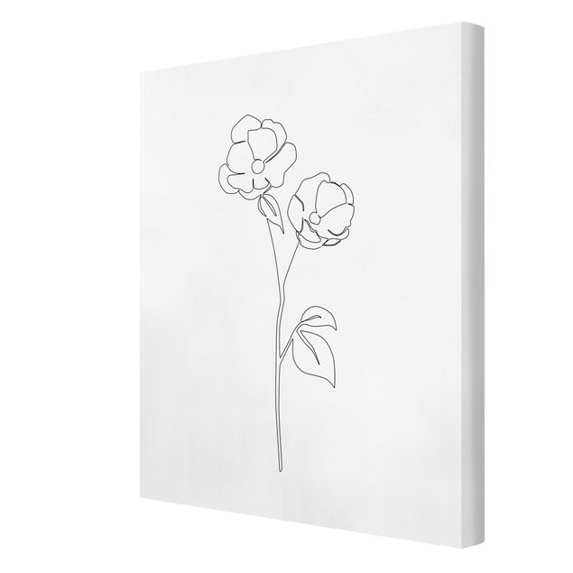 Leinwandbilder Line Art Blumen - Mohnblüte