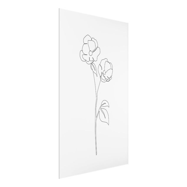 Bilder für die Wand Line Art Blumen - Mohnblüte