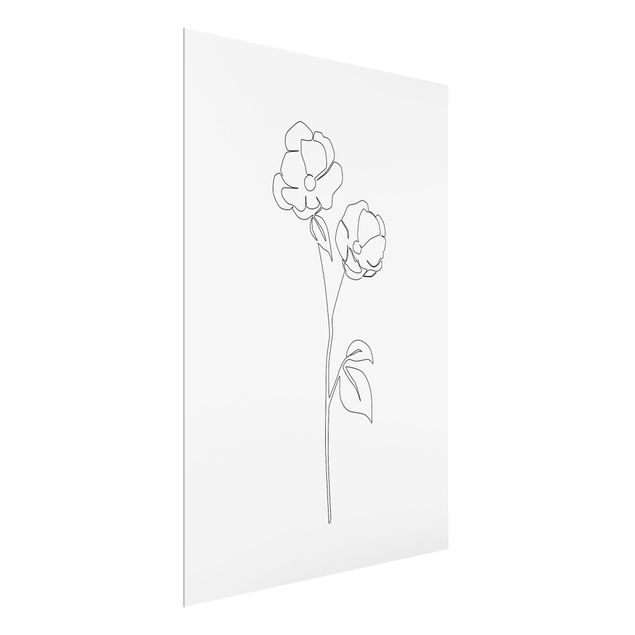 Bilder für die Wand Line Art Blumen - Mohnblüte