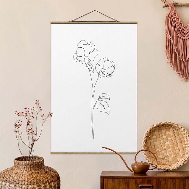 Madara Henina Line Art Blumen - Mohnblüte