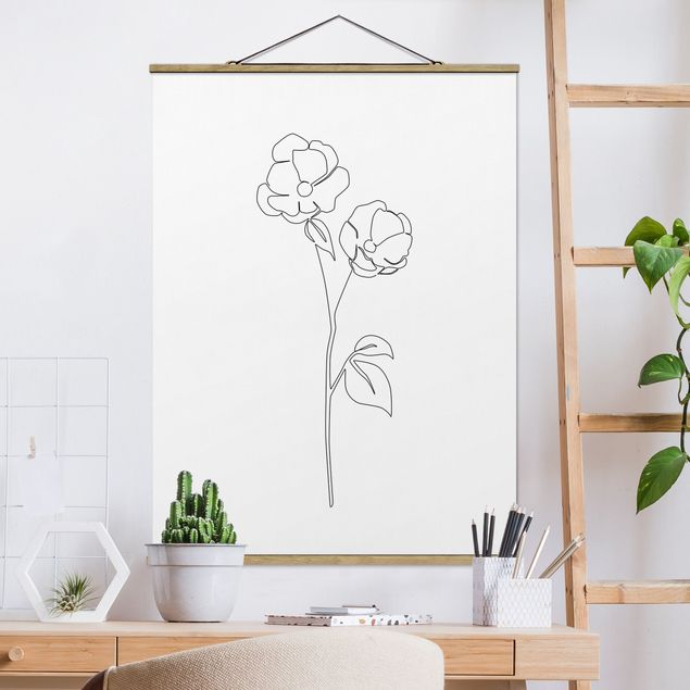Madara Henina Bilder Line Art Blumen - Mohnblüte