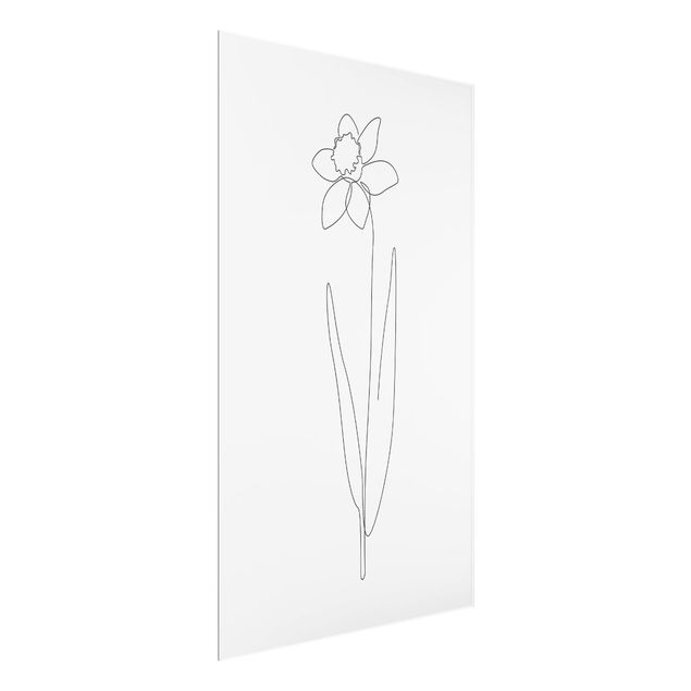 Schöne Wandbilder Line Art Blumen - Narzisse