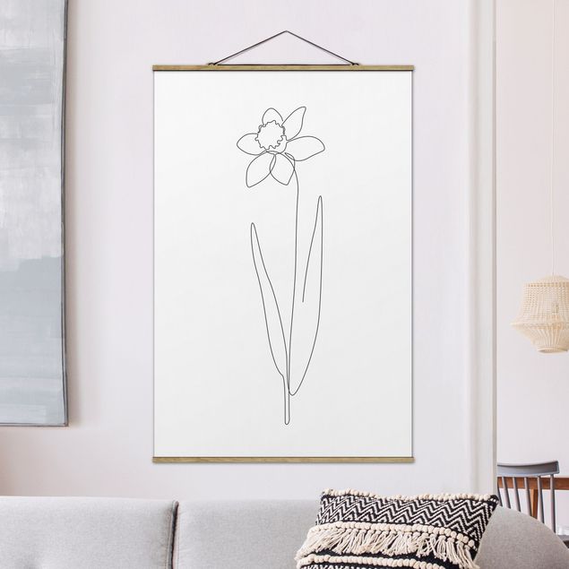 Kunstdruck Madara Henina Line Art Blumen - Narzisse