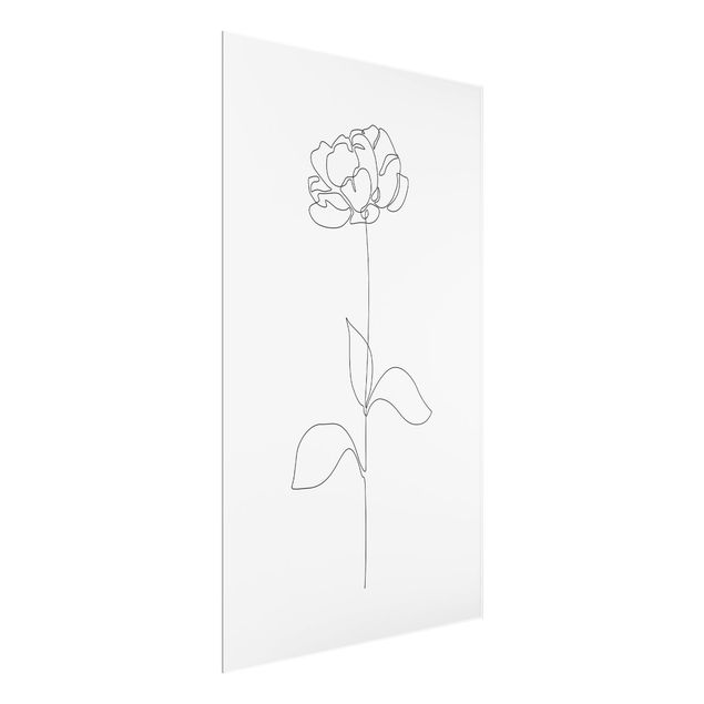 Wandbilder Line Art Blumen - Pfingstrose