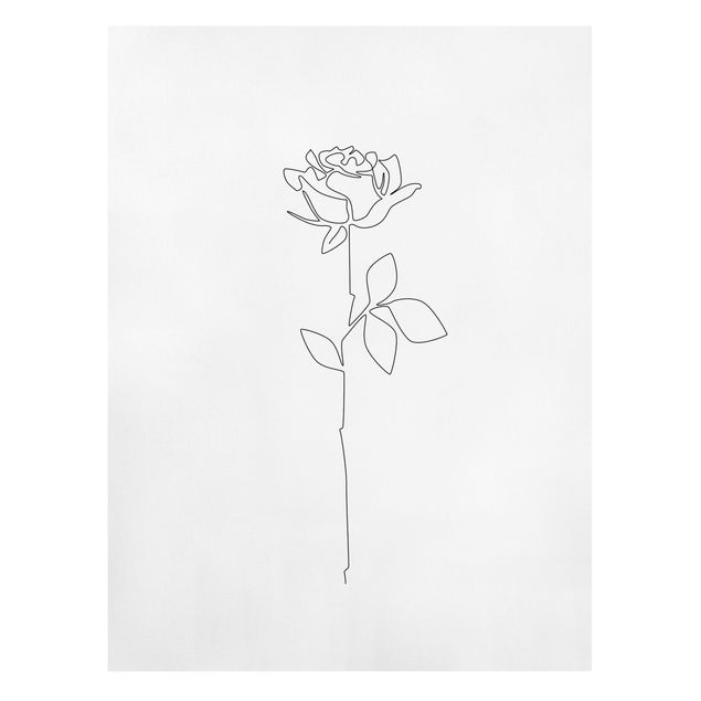Schöne Wandbilder Line Art Blumen - Rose