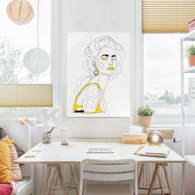 Bilder für die Wand Line Art Portraits - Lemon Lipstick