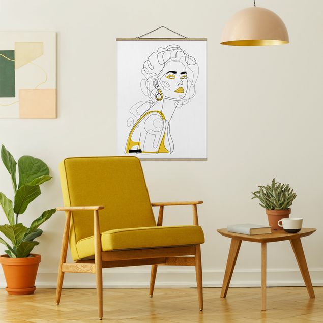 Schöne Wandbilder Line Art Portraits - Lemon Lipstick