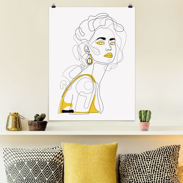 Madara Henina Line Art Portraits - Lemon Lipstick