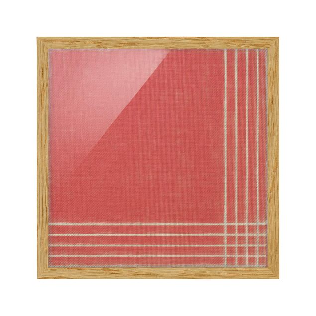 Kunstdruck Bilder mit Rahmen Linien Treffen auf Rot