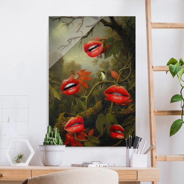Wandbilder Tiere Lippen Dschungel