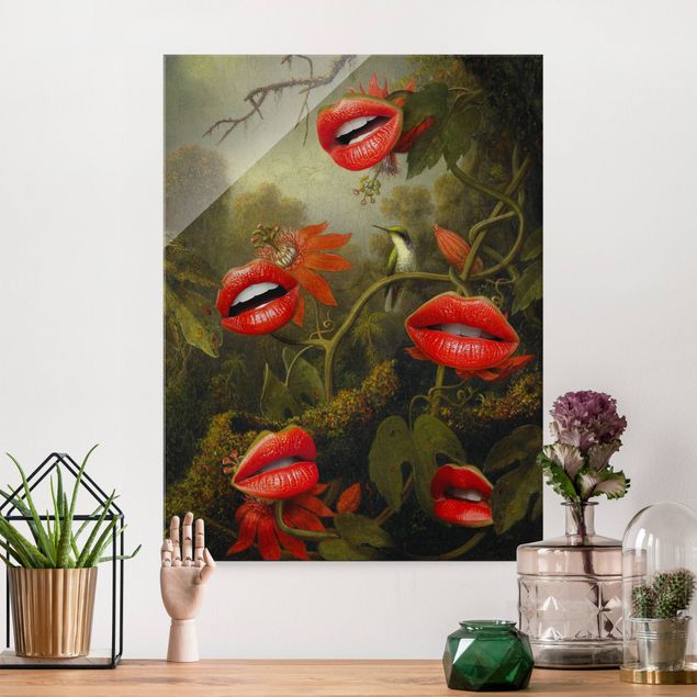 Wandbilder Tiere Lippen Dschungel