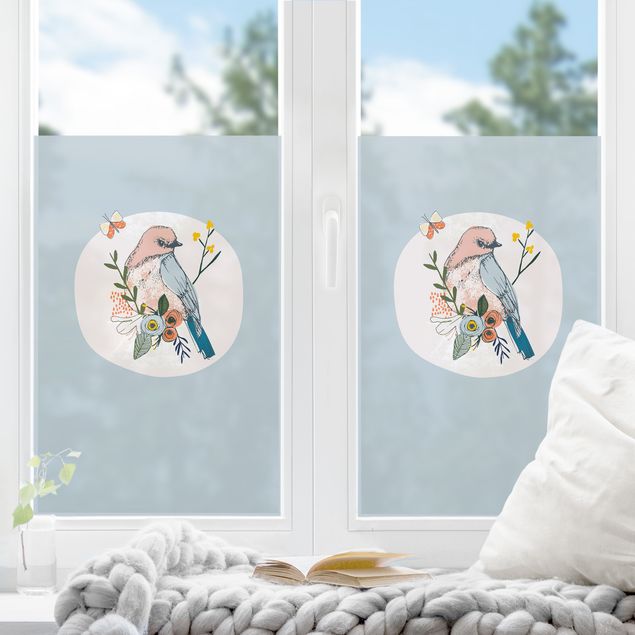 Fensterfolie Vögel Lisa Dolson - Vogel im Frühling II