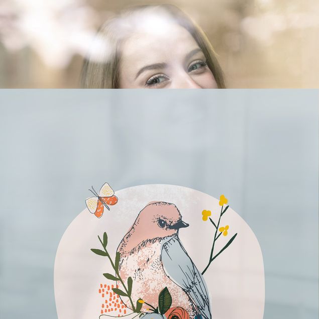 XXL Fensterbilder Lisa Dolson - Vogel im Frühling II