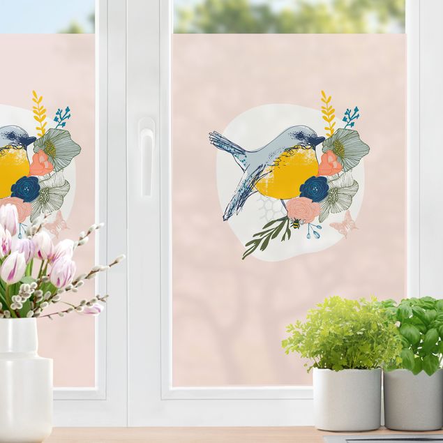 Frühling Fensterdeko Lisa Dolson - Vogel im Frühling