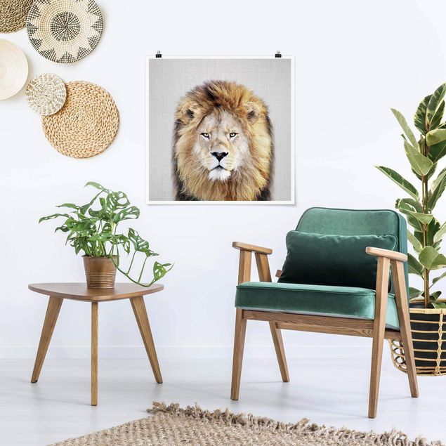 Poster Kinderzimmer Tiere Löwe Linus