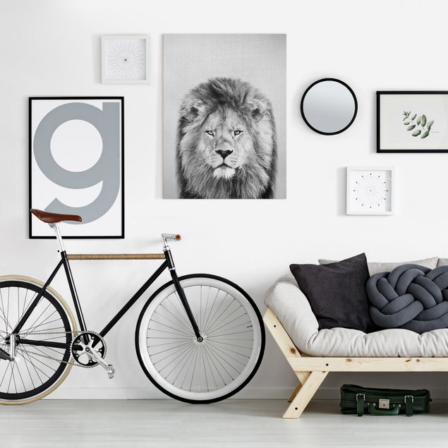 Wandbilder Tiere Löwe Linus Schwarz Weiß