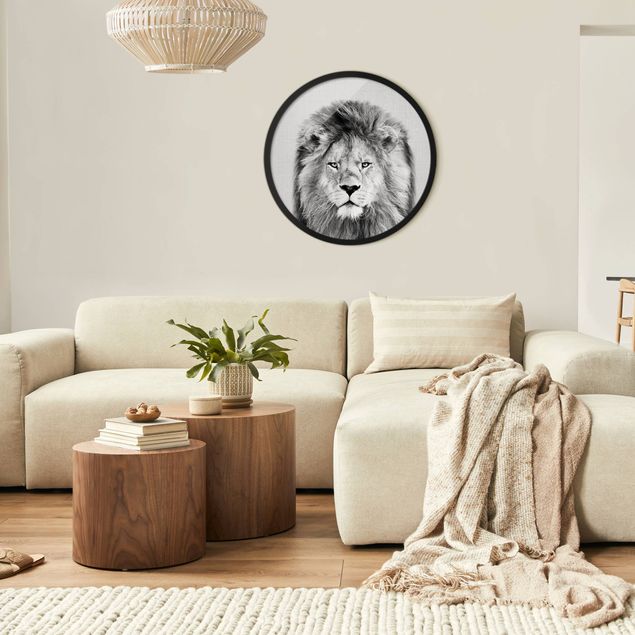 Bilder für die Wand Löwe Linus Schwarz Weiß