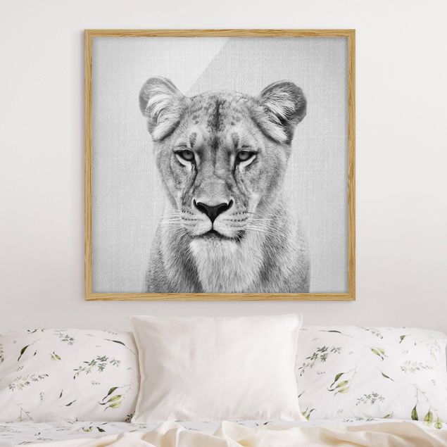 Wandbilder Tiere Löwin Lisa Schwarz Weiß