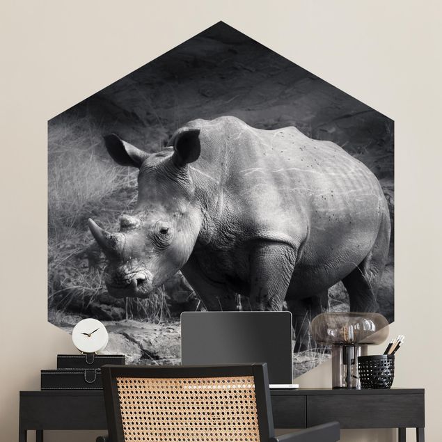 Fototapete Landschaft Lonesome Rhinoceros