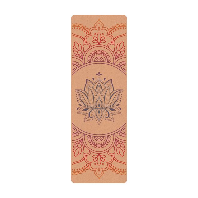 Yogamatte Kork - Lotusblüte Regenbogen