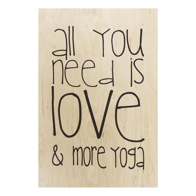 Holzbilder Spruch Love and Yoga